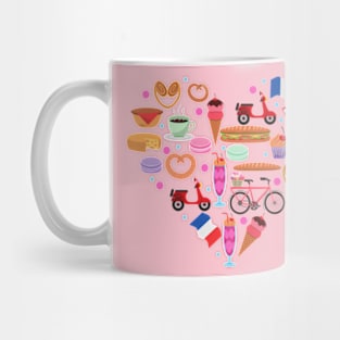 Paris France Clip art Heart Mug